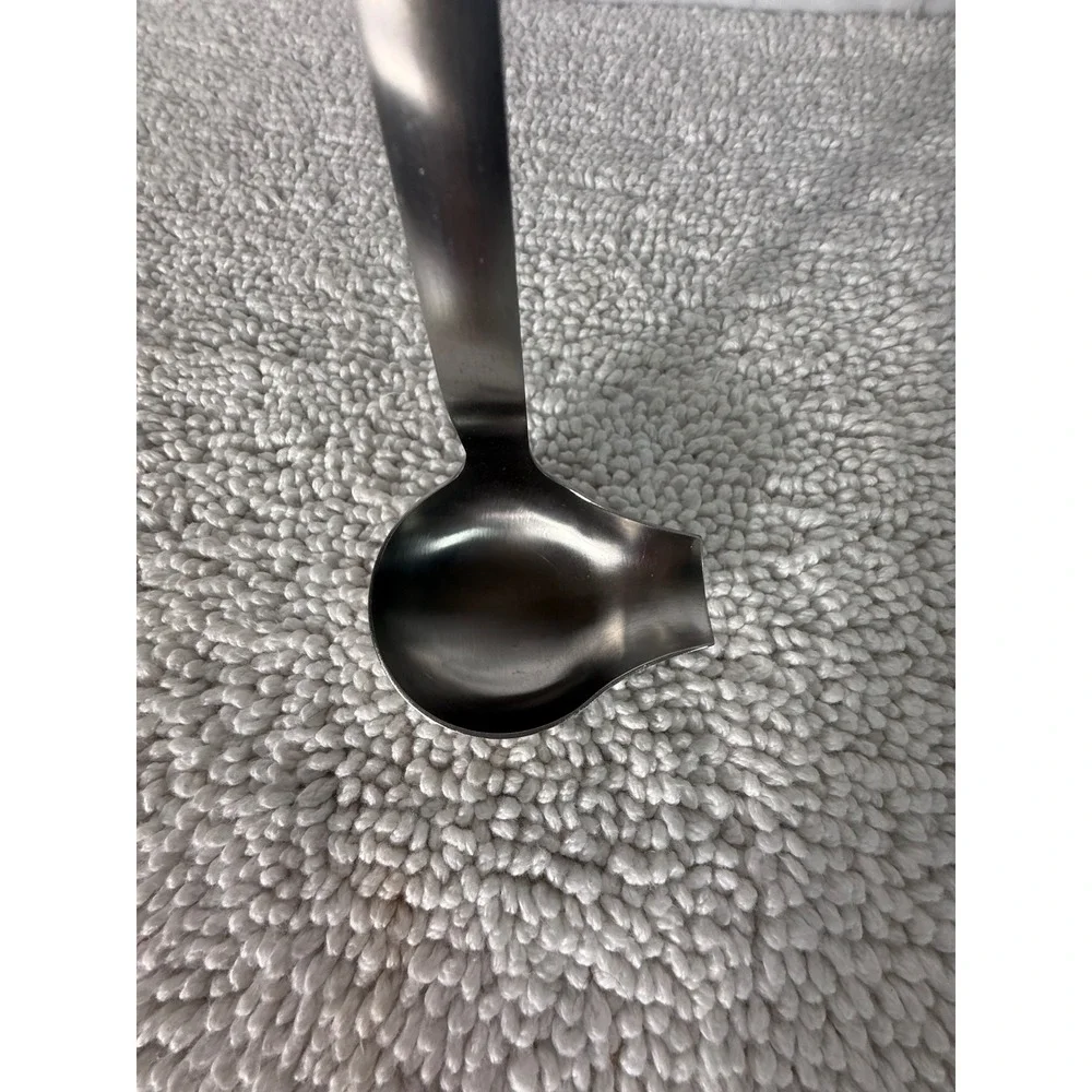 Stainless Steel Gravy Ladle with Pour Spout and Ergonomic Black Handle 10.5